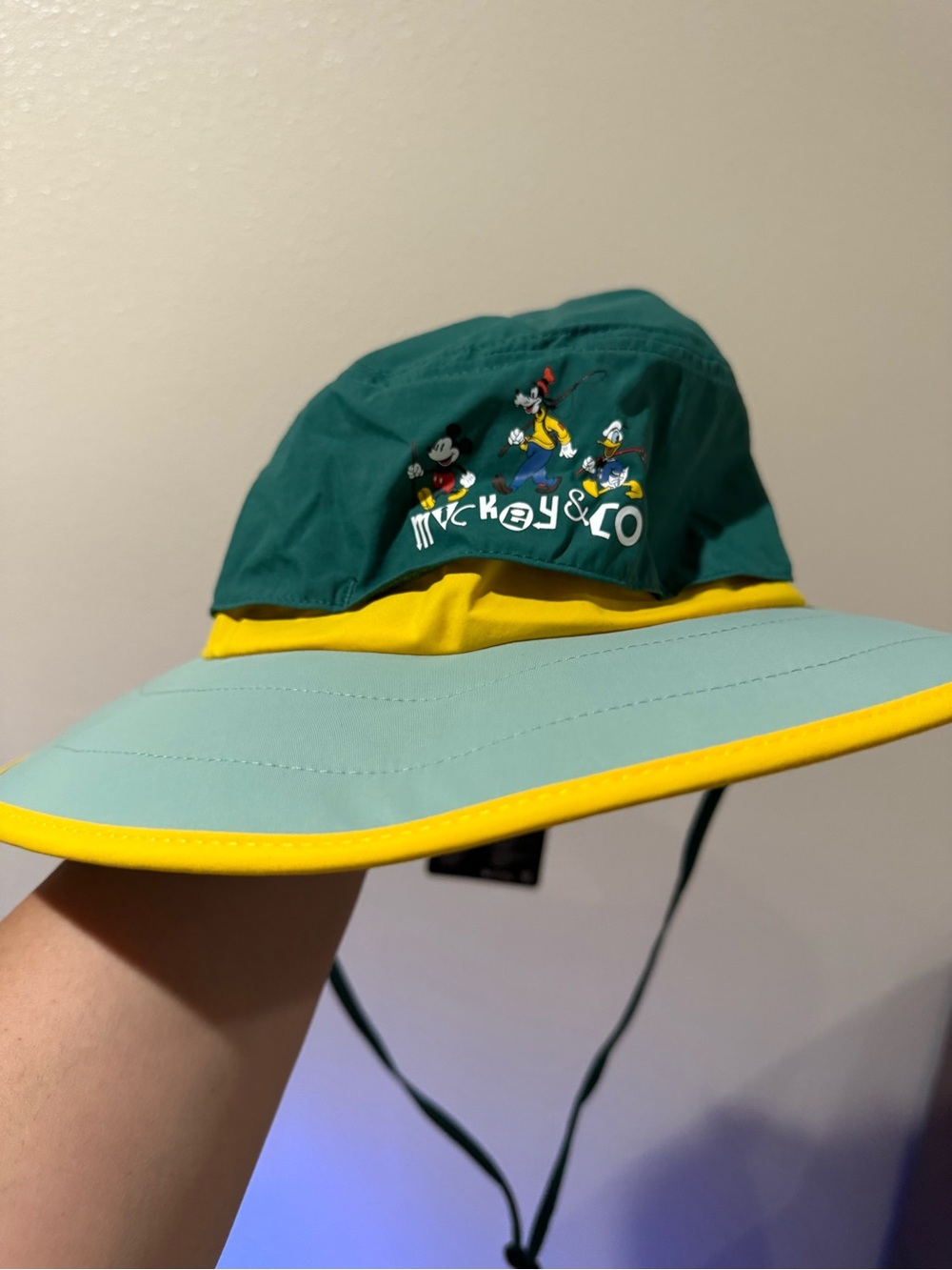 Disney Parks Mickey & Co Columbia Wide Brim Fishing Sun Hat Green Gear NEW